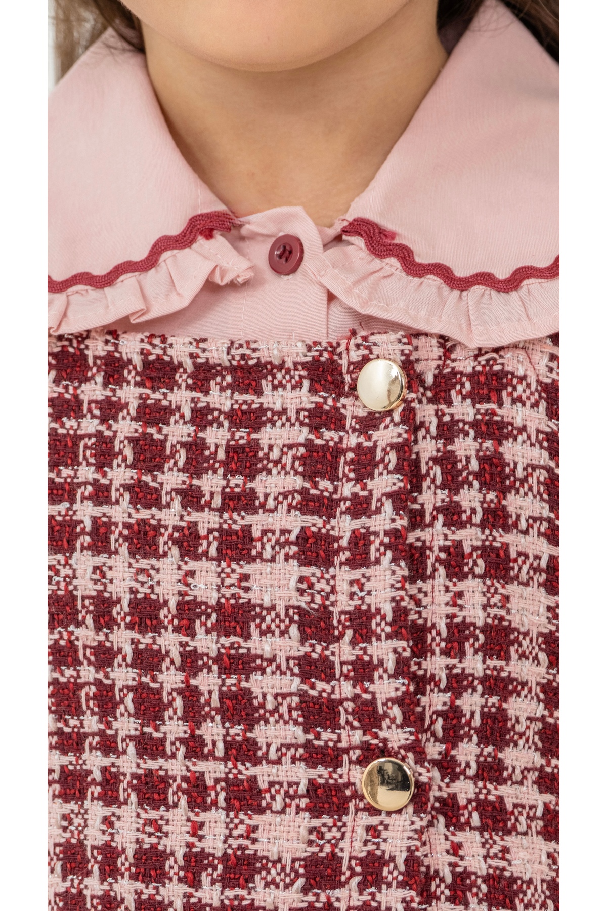 Minoviababykids Kız Bebek Tüvit Ekose Elbise ve Gömlek 2’li Takım fotoğrafı 7 (önizleme)