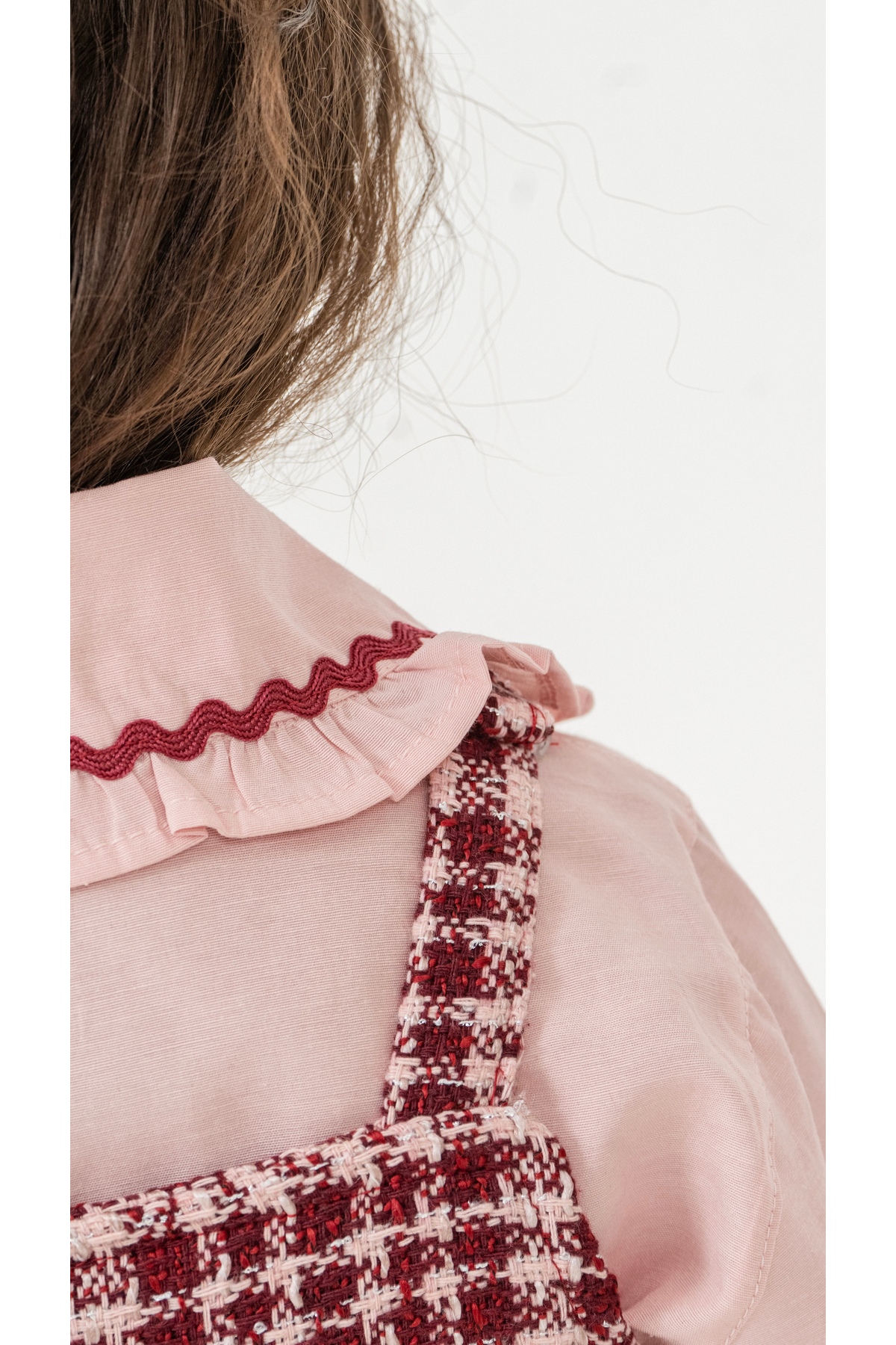 Minoviababykids Kız Bebek Tüvit Ekose Elbise ve Gömlek 2’li Takım fotoğrafı 4 (önizleme)