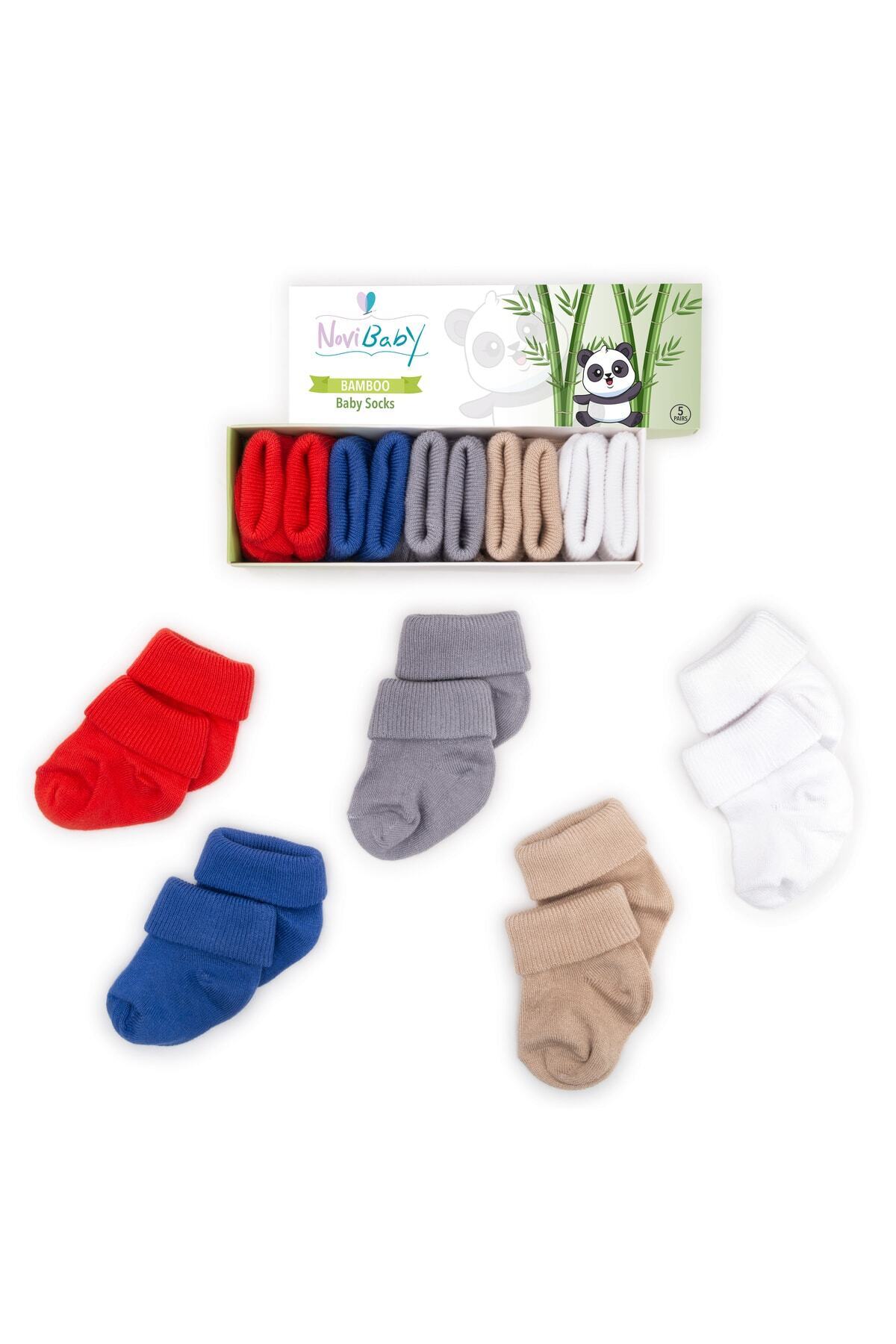 Novibaby 5'li Bambu Yenidoğan Bebek Çorap I Cold Weather I Kız Erkek Bebek Çorabı fotoğrafı 4 (önizleme)