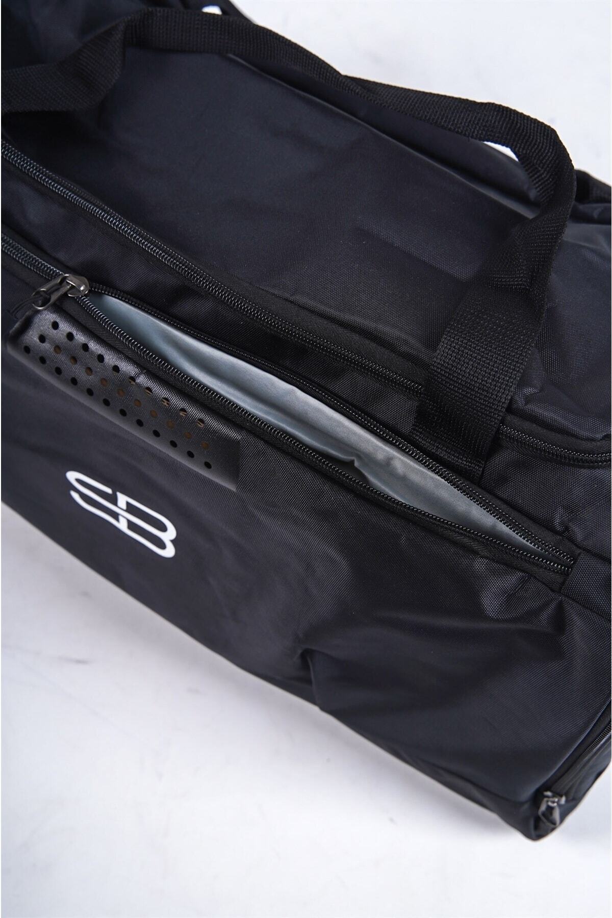 Solo Bag Siyah Hava Alan Ayakkabı Bölmeli Spor Çantası 00300 görsel 7