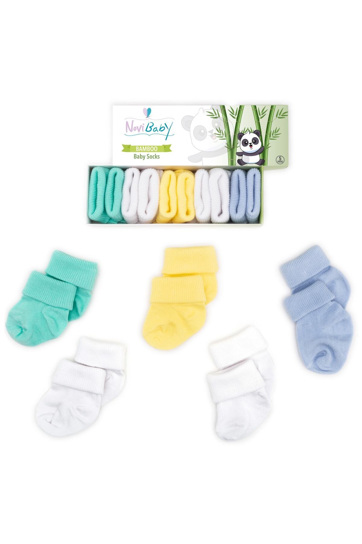 Novibaby 5'li Bambu Yenidoğan Bebek Çorap I Summer Boy I Kız Erkek Bebek Çorabı fotoğrafı 4 (önizleme)
