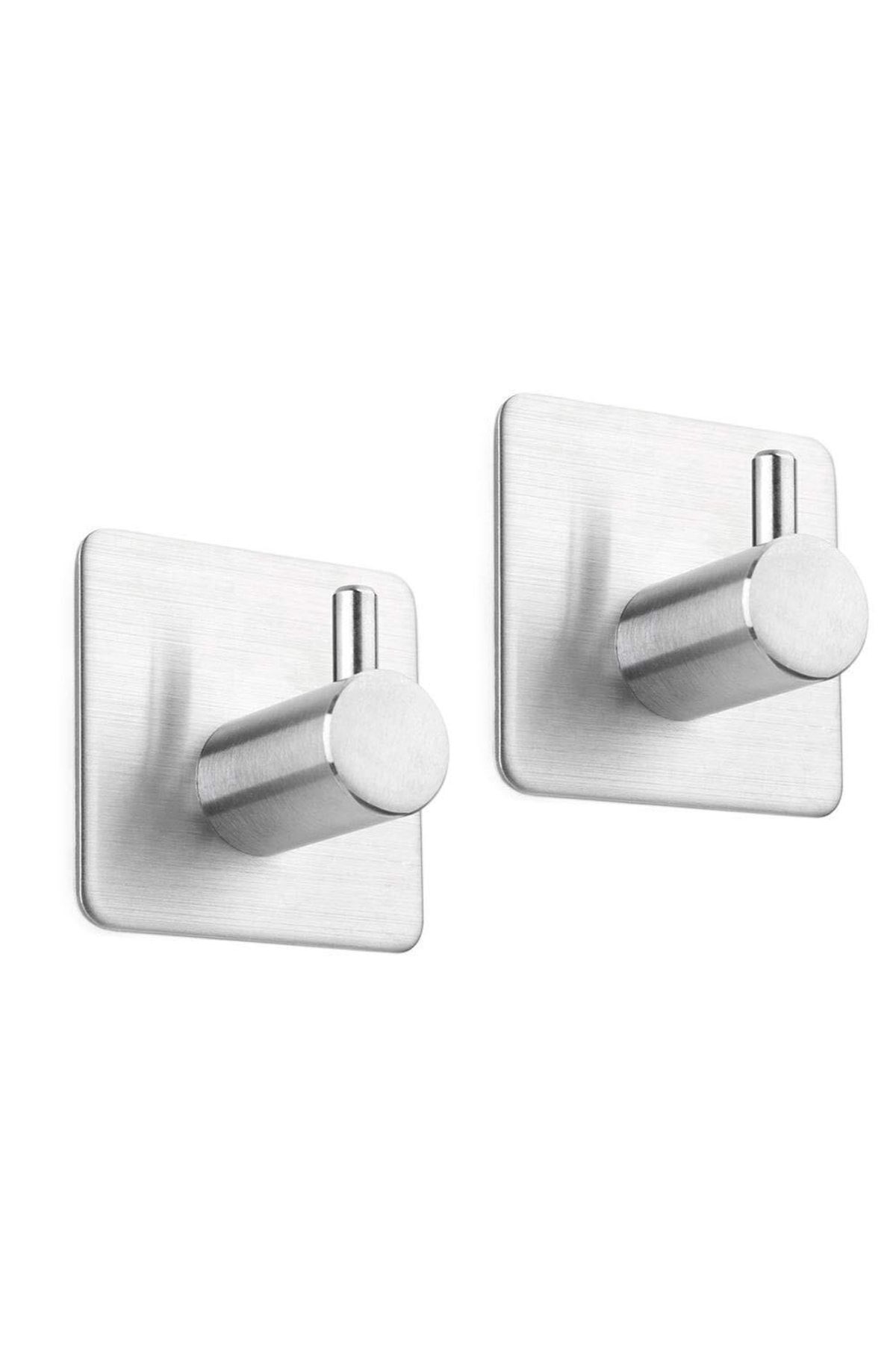 2 Towel Hanger with Stainless Steel Adhesive Instant Easy Assembly No Screws!