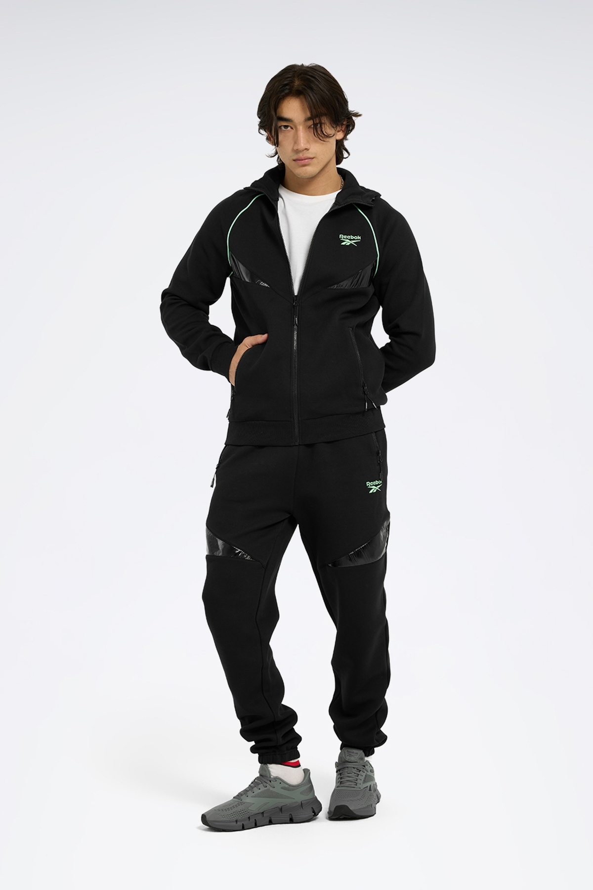 Reebok ZIP HOODY - MIX Siyah Erkek Eşofman Üstü görsel 6