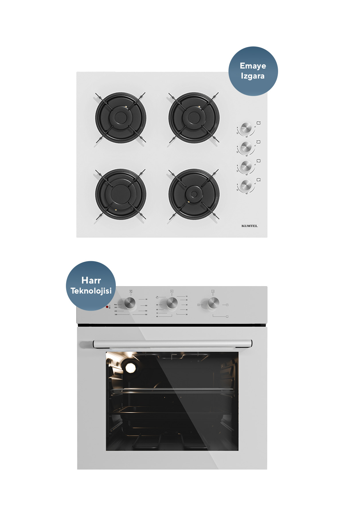 KUMTEL Beyaz 2 Li Set ( Ocak - Fırın ) - Fiyatı, Yorumları