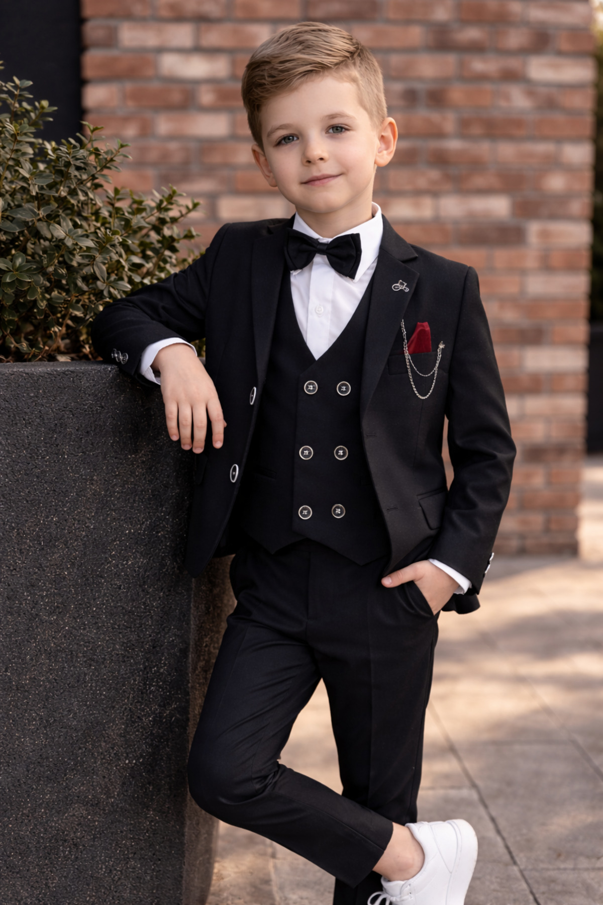 HAYTA Çocuk Takım Elbise Yelekli Gömlekli Set 1yaş-17yaş Silver Siyah fotoğrafı 2 (önizleme)