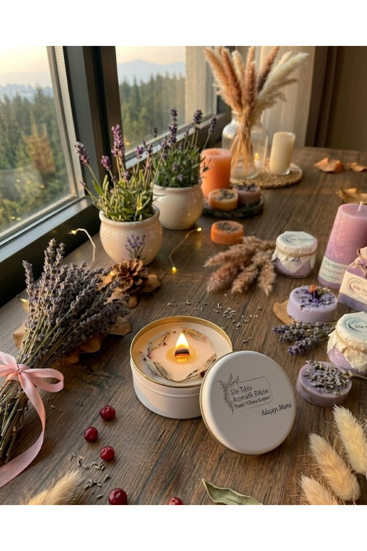 Sage Candle Aromatherapy Candle - Şile Medical Aromatic Plants Agricultural Development Cooperative Sage Candle