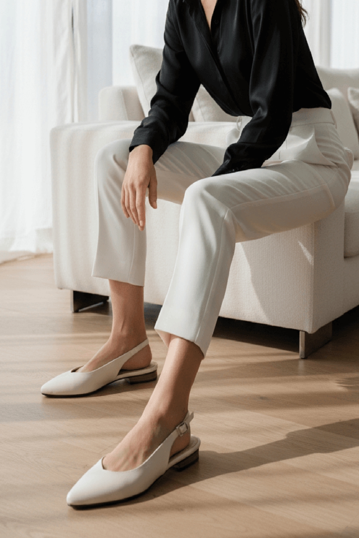 DİVOLYA  Luke Bej (2 cm Topuklu) Sivri Burun Günlük Kullanım Babet - Görsel 2