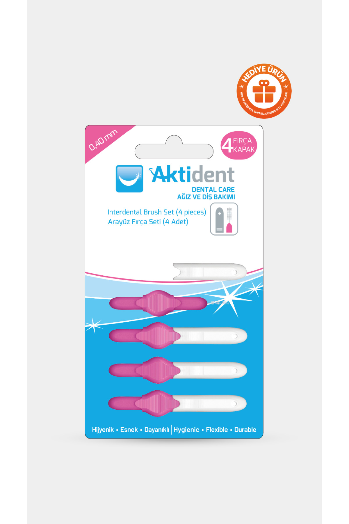 Aktident Arayüz Fırçası 0,40 mm Pembe 4