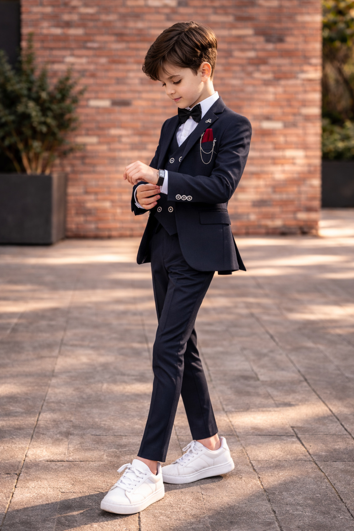 HAYTA Çocuk Takım Elbise Yelekli Gömlekli Set 1yaş-14yaş Silver lacivert fotoğrafı 5 (önizleme)