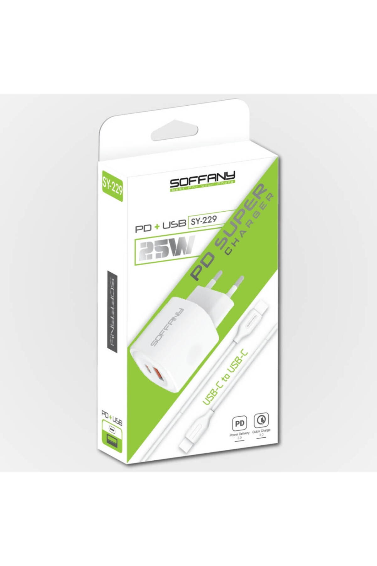 soffany SY-229 SY-229 25W PD + QC 3.0 Hızlı Şarj Seti - Fiyatı