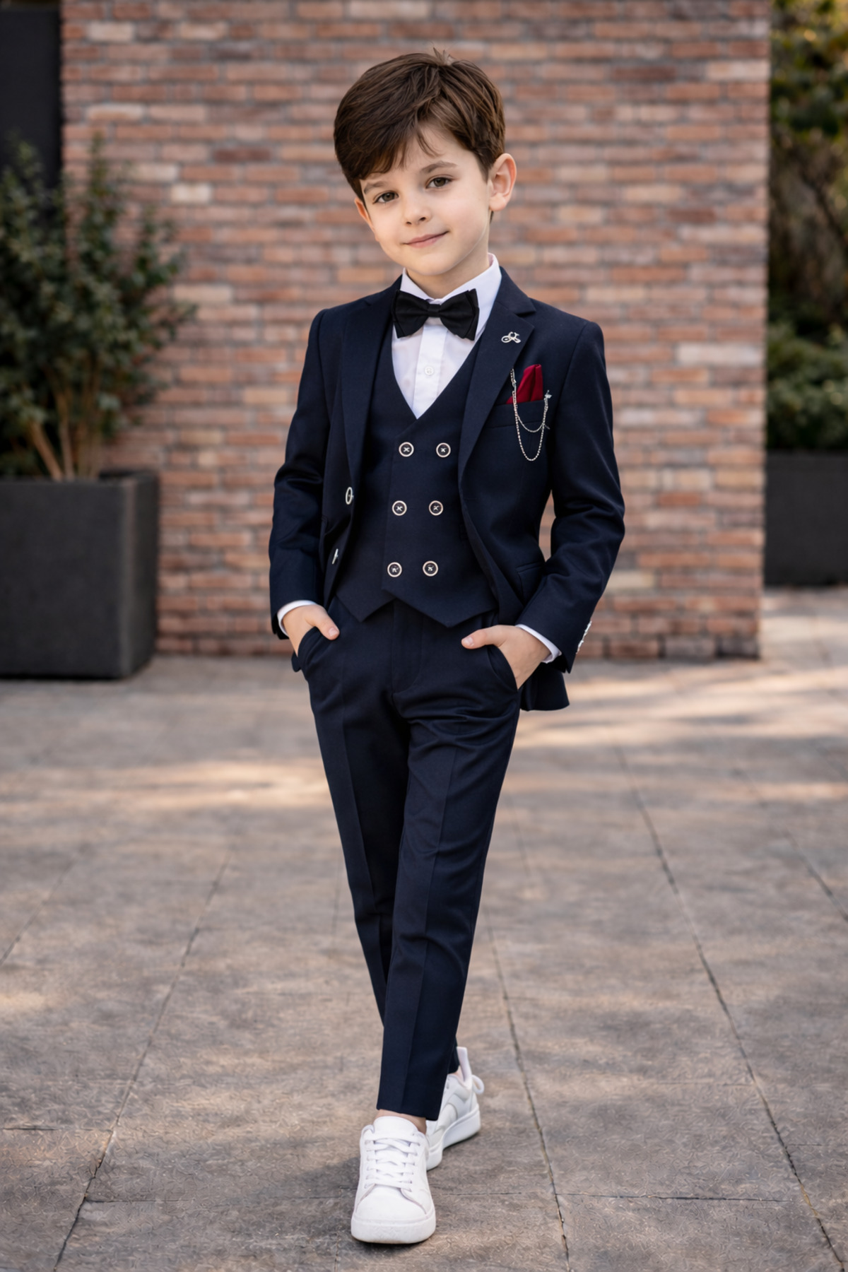 HAYTA Çocuk Takım Elbise Yelekli Gömlekli Set 1yaş-14yaş Silver lacivert fotoğrafı 6 (önizleme)