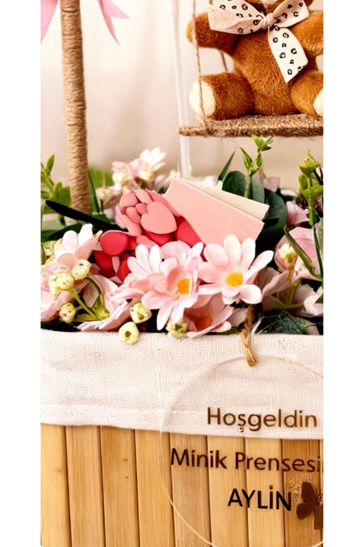 birmutluluk -salıncaktayıcıklı bebek -hastane hediye -bebek hediye -yenidoğan- anne bebek hediye -ayıcık -çiçek fotoğrafı 3 (önizleme)