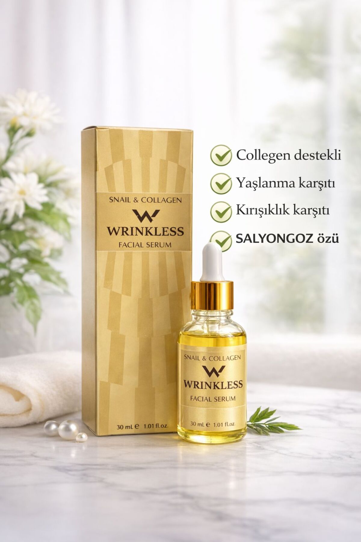 SNAİL WRINKLESS & ULTRA COLLAGEN FACİAL SERUM SALYONGOZ OZLU SERUM — TYCRLZ8RDN168933090349294 — تصویر 3 از 4