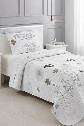 Eponj Home Tek Kişilik Kapitone Yatak Örtüsü Seti Atlantis Beyaz