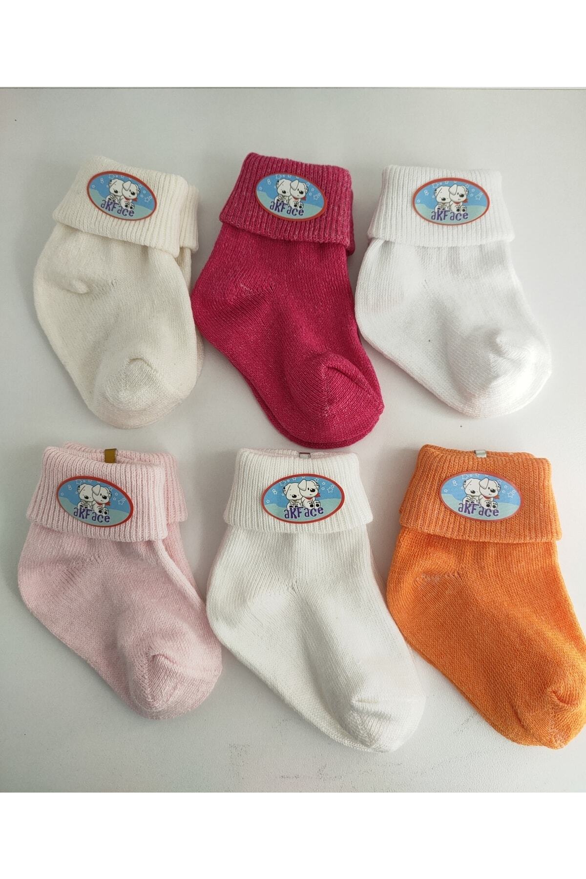 Akface Imalatcıdan Kıvrık 6'lı Pamuklu Yeni Doğan Bebek Çorabı Kız Grubu fotoğrafı 7 (önizleme)