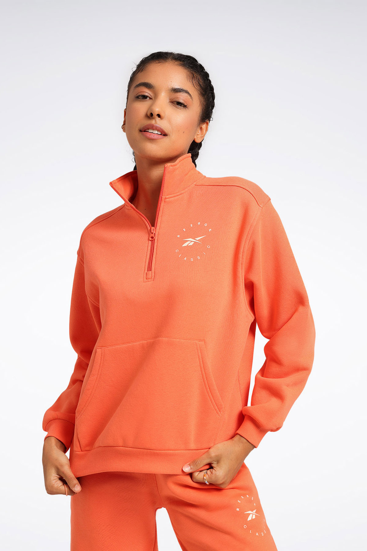 Reebok Q3 IDE FLEECE MIDLAYER Yavruağzı Kadın Sweatshirt görsel 3