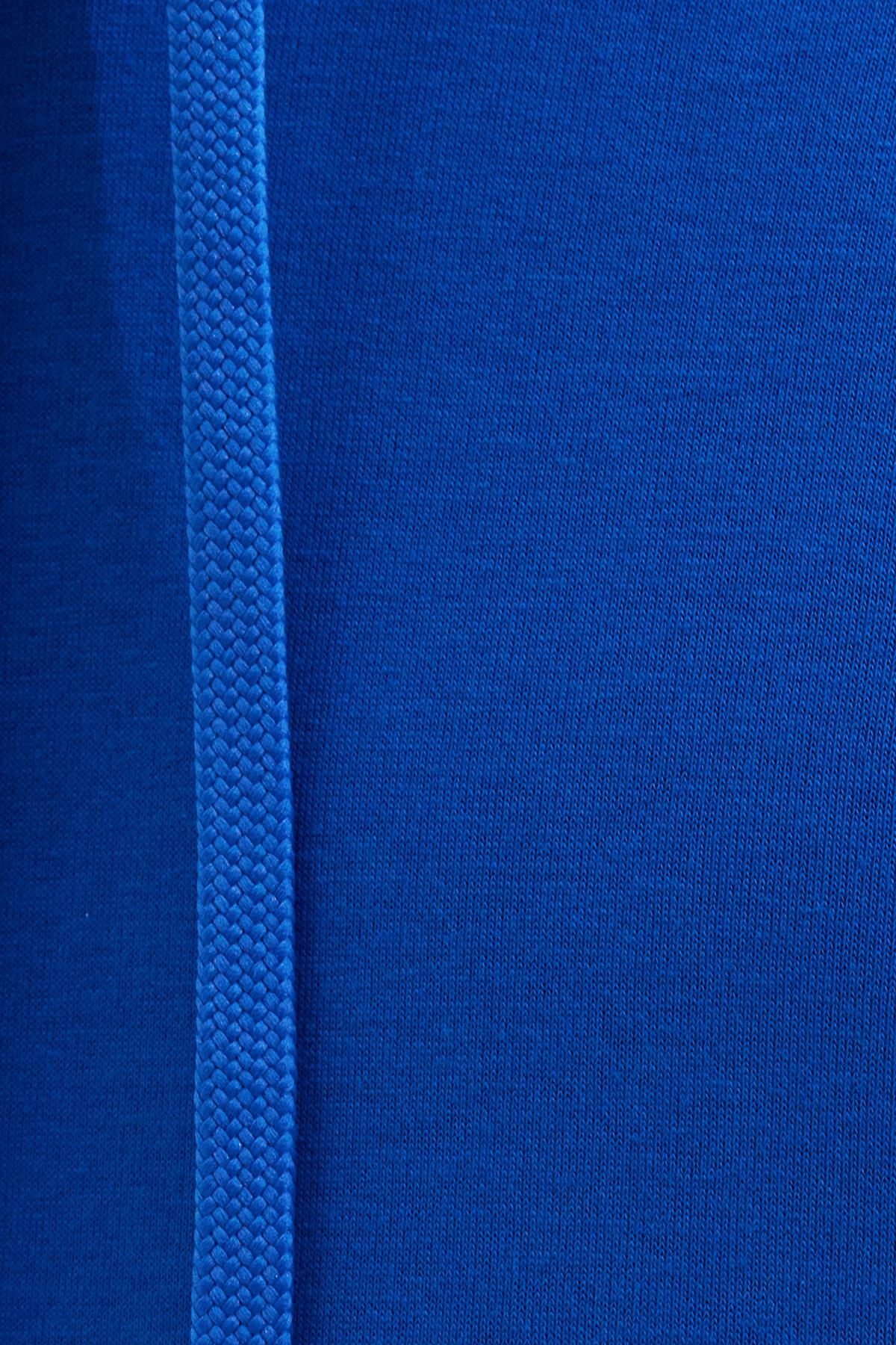 Tudors  Unisex Oversize Geniş Kesim Pamuklu Yumuşak Dokulu İçi Polarlı Basic Sax Mavi Kapüşonlu Sweatshirt - Görsel 6