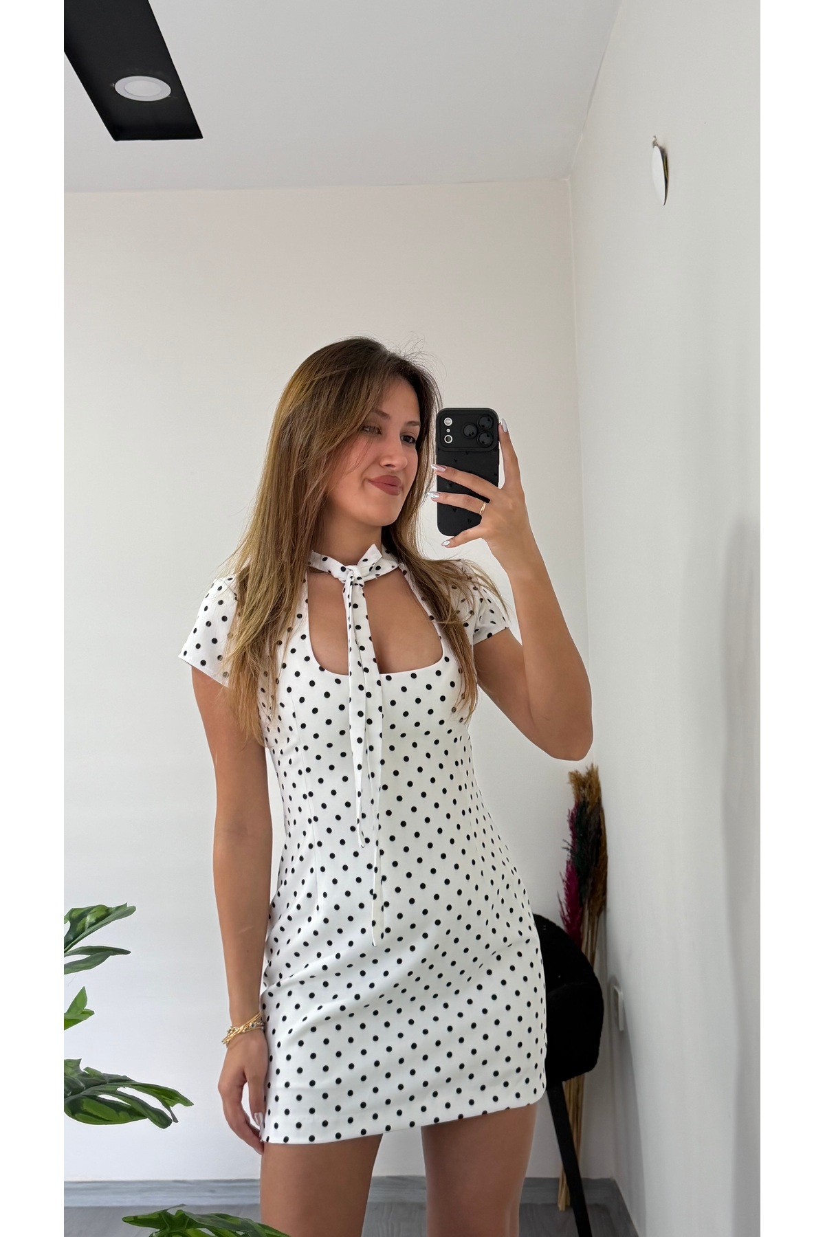 Polka dot short dress