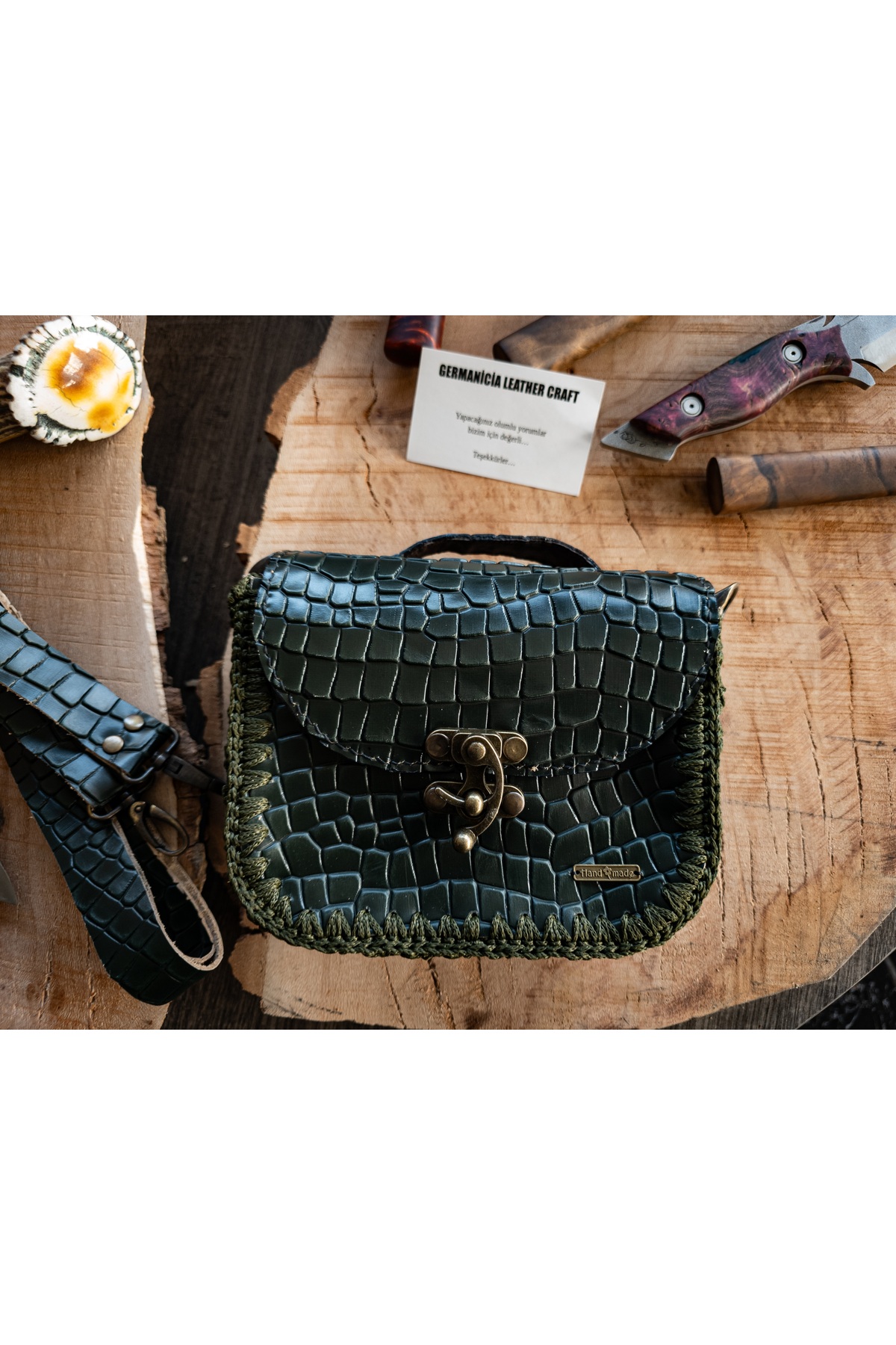 GERMANICIA LEATHER CRAFT EL YAPIMI HAKİKİ DERİ ÇANTA | GLC-CNZ MODEL