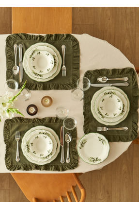 Bella Maison Julia Stoneware 24 Parça 6 Kişilik Yemek Takımı Yeşil