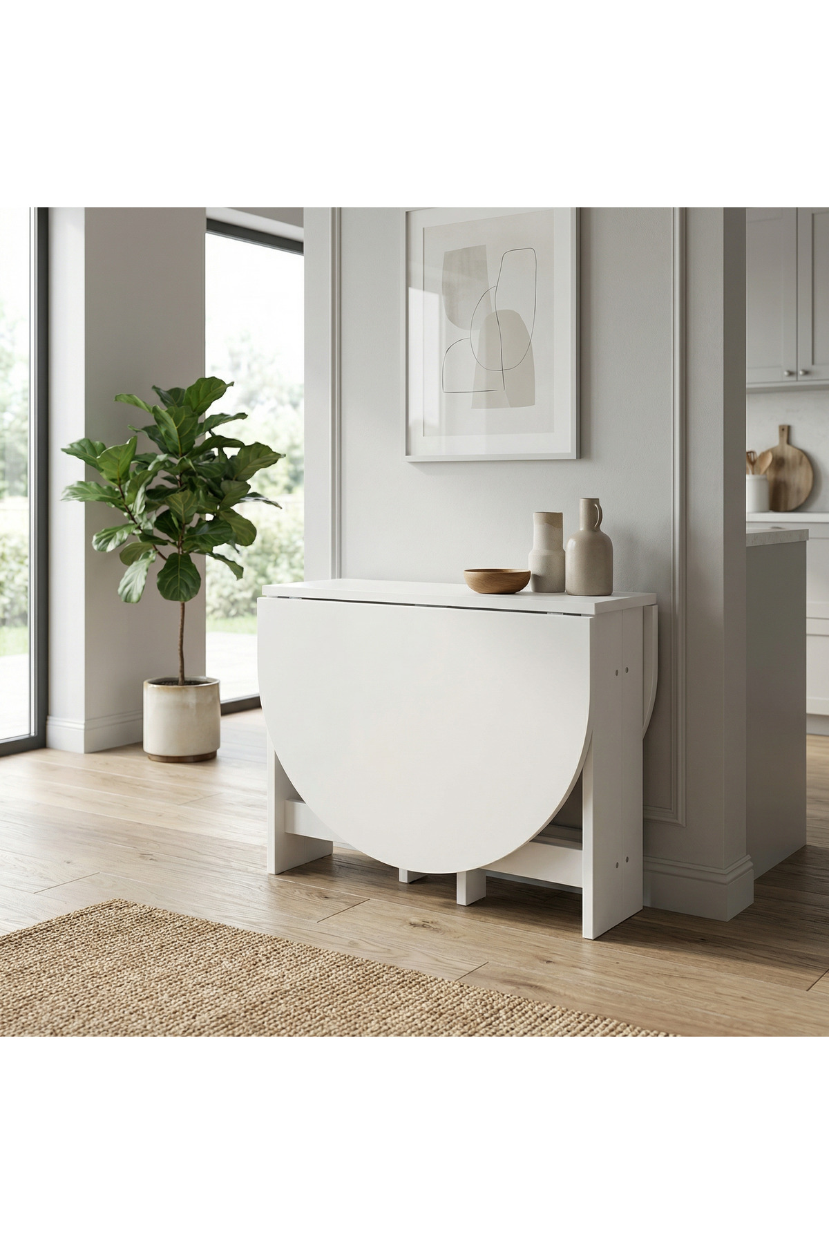 Folding Kitchen Table 145cm x 90cm (6 Backs)