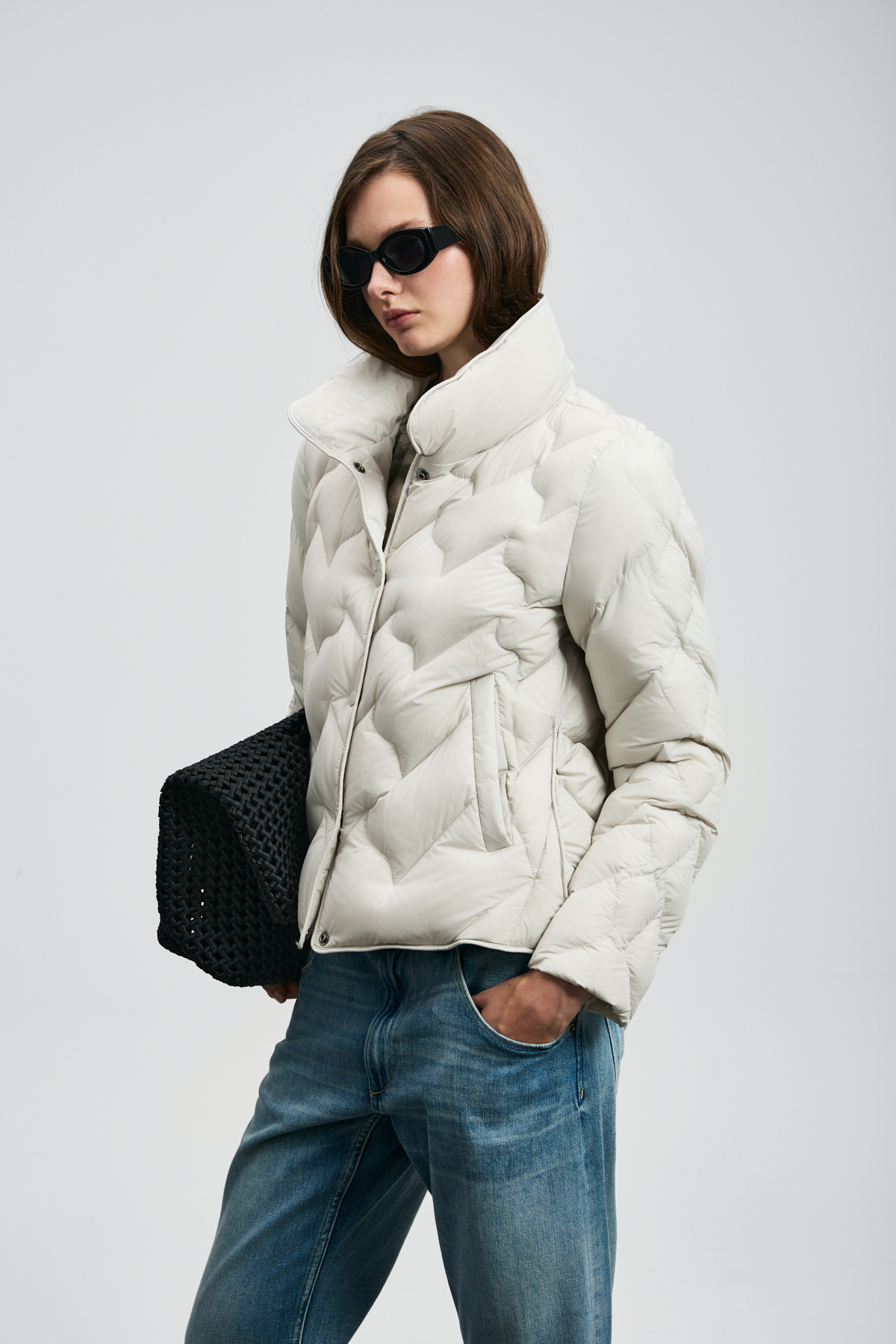 Lufian  Desert Kaz Tüyü Kadın Mont Ekru - Görsel 5