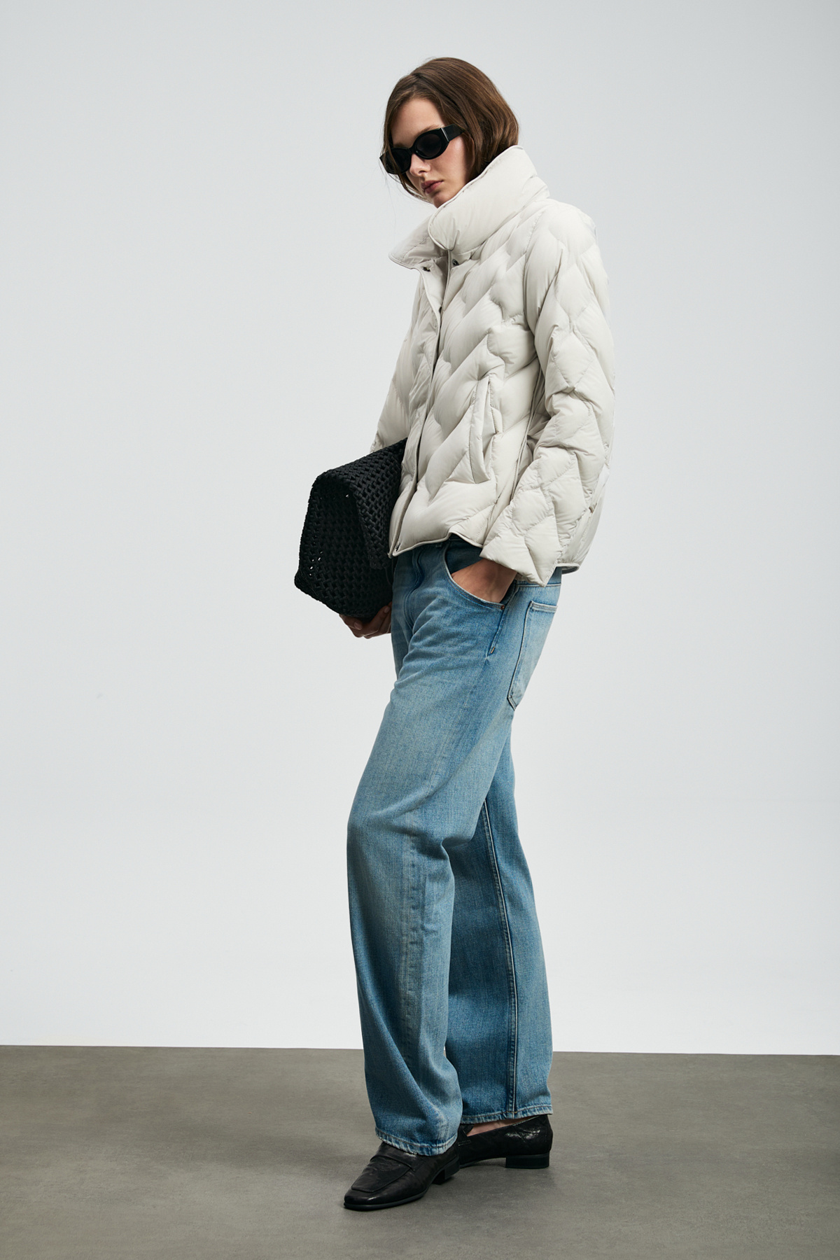 Lufian  Desert Kaz Tüyü Kadın Mont Ekru - Görsel 2