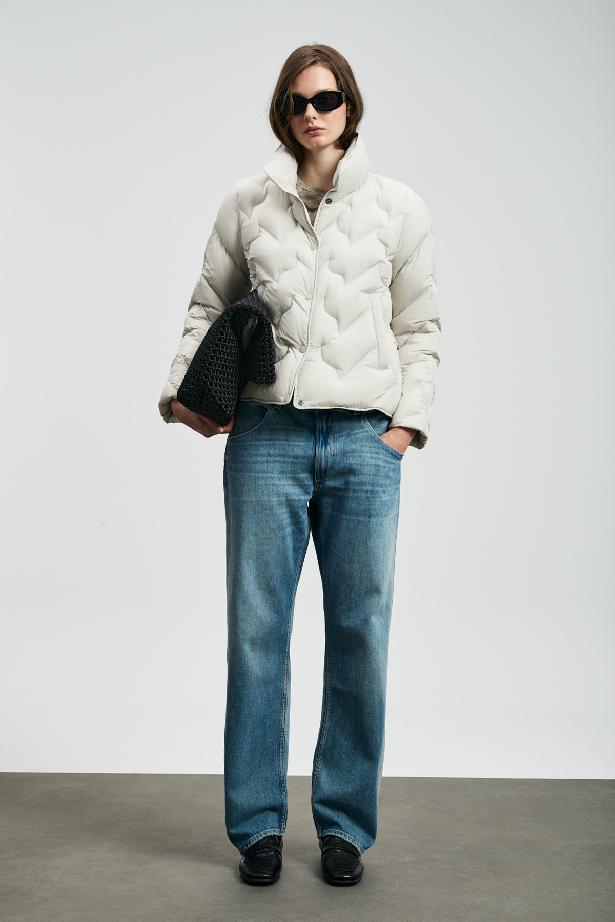 Lufian  Desert Kaz Tüyü Kadın Mont Ekru - Görsel 4