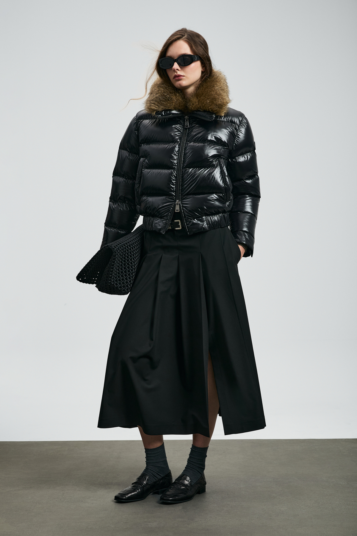 Lufian  Daısy Kaz Tüyü Kadın Mont Siyah - Görsel 3