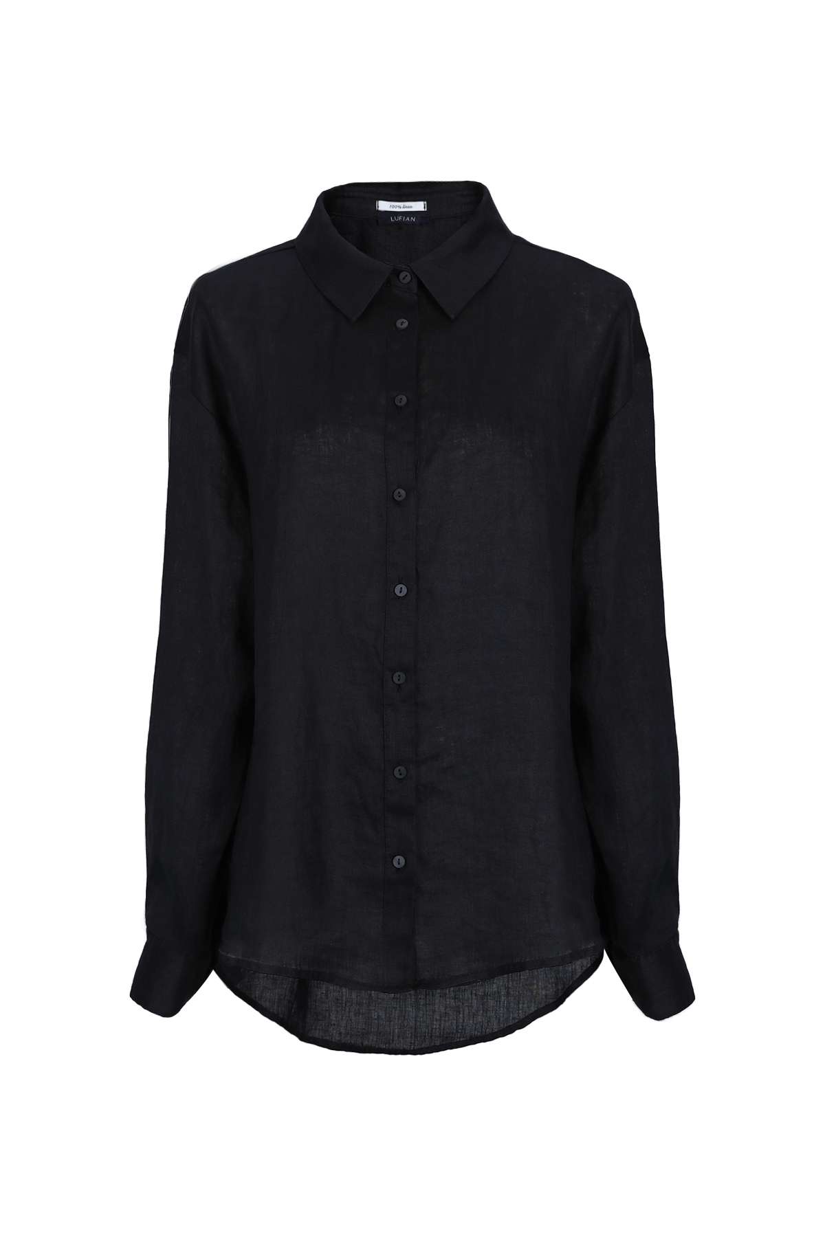 Lufian  Barrı Kadın Keten Gömlek Siyah