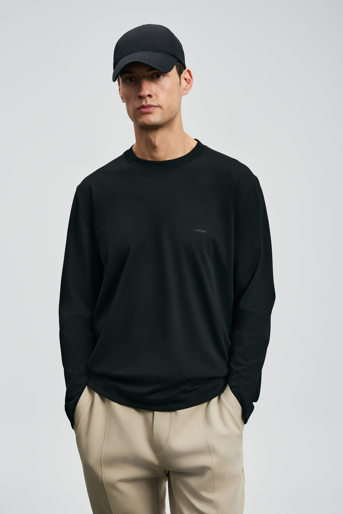 Lufian  Vıctor Erkek Uzun Kol T- Shırt Siyah - Görsel 3