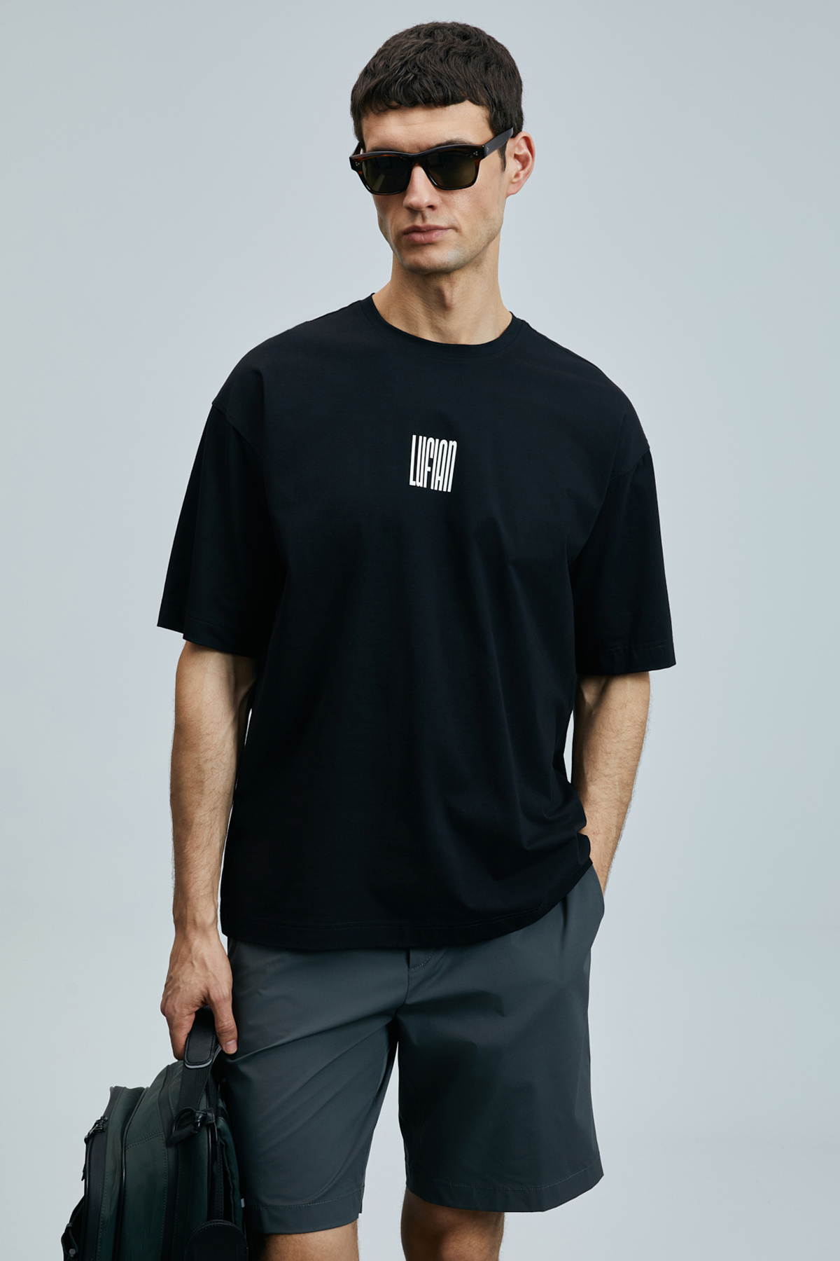 Lufian  Helıx Modern Grafik T- Shirt Siyah - Görsel 2