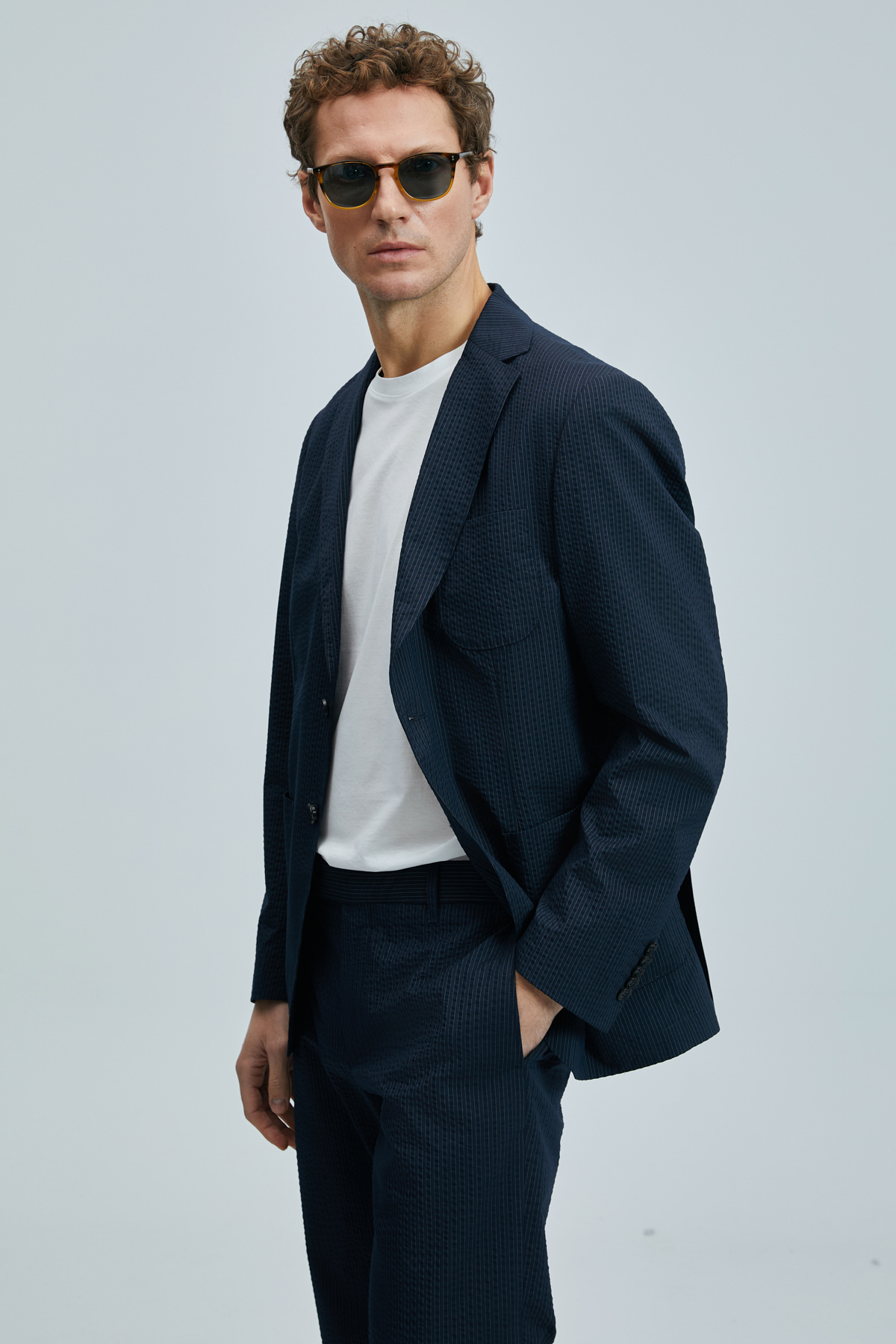 Lufian  Piel Spor Erkek Blazer Ceket Slim Fit Lacivert - Görsel 5