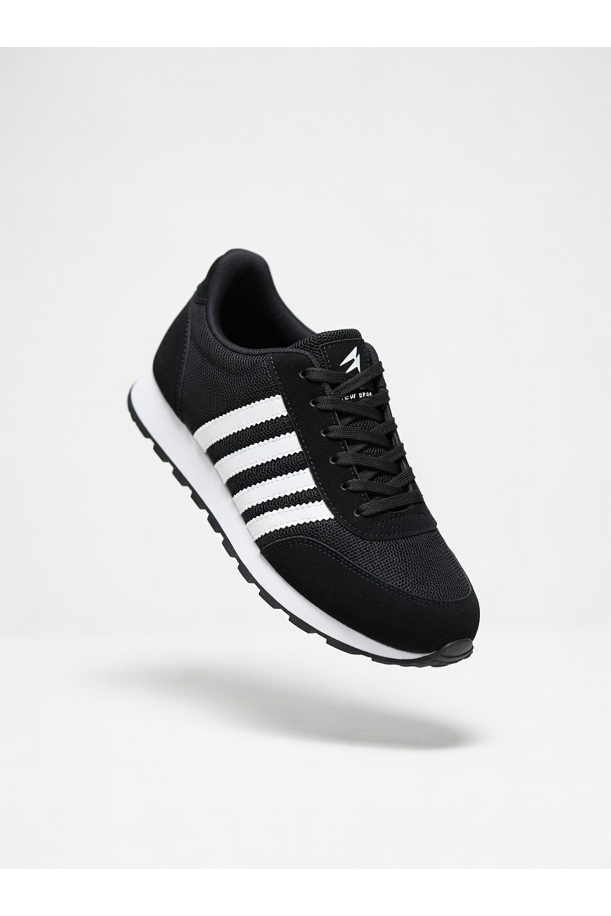 Rona Gifts  Erkek Siyah Beyaz Günlük Rahat Taban Yumuşak Hafif Esnek Yürüyüş Sneaker Bağcıklı Spor Ayakkabı - Görsel 3