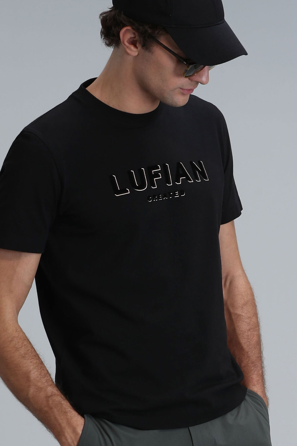 Lufian  Gold Modern Grafik T- Shirt Siyah - Görsel 5