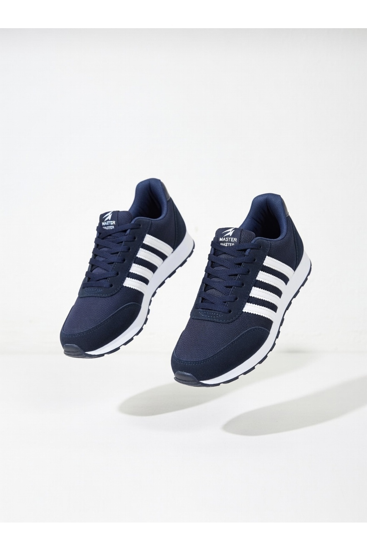 Rona Gifts Men's Navy Casual Comfortable-Soled Soft Lightweight Stretchy Walking Sneakers Lace-Up Athletic Shoes