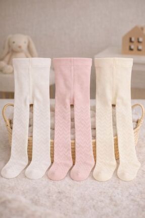 Pico Baby 3'lü Kız Bebek & Çocuk Pamuklu Külotlu Çorap Renkli Desenli