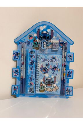 synshop 2Y Shop Kırtasiye Okul Seti Stitch -4 Kalem silgi Kalemtıraş Cetvel N...