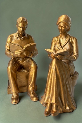 DENGE Kitap Okuyan Kadın Erkek Biblo 2li set