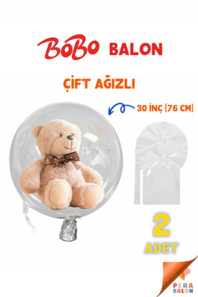 Blur Home BOBO Balon Çift Ağızlı 30 İnç (76 cm) Dev Şeffaf Esnek (2'li Paket)...