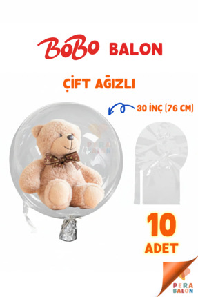 Blur Home BOBO Balon Çift Ağızlı 30 İnç (76 cm) Dev Şeffaf Esnek (10'lu Paket...