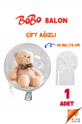 Blur Home BOBO Balon Çift Ağızlı 30 İnç (76 cm) Dev Şeffaf Esnek - Pera Balon