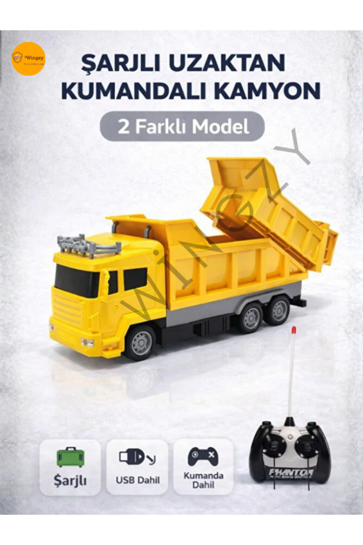 Şarjlı Uzaktan Kumandalı Kamyon RC İş Makinesi Damperli Oyuncak Kamyon Çocuk 3+ Yaş