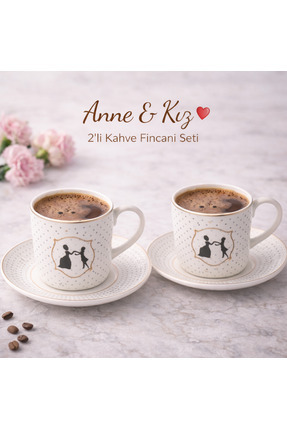 Ayzem Mom New Bone 2 Kişilik Kahve Fincan Takımı 90ml