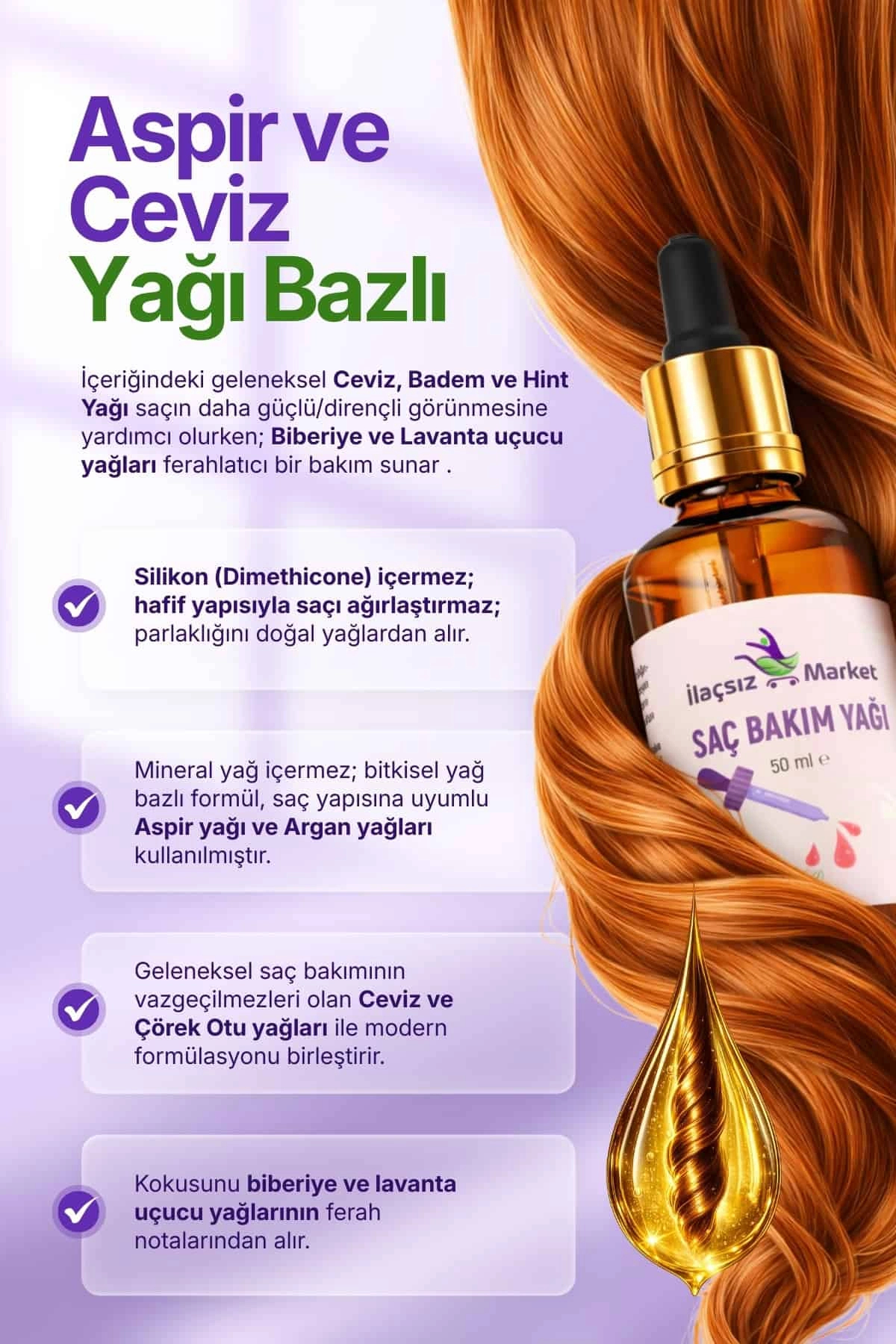 Saç Bakım Yağı / 50 ml — P1513S2815 — تصویر 4 از 6