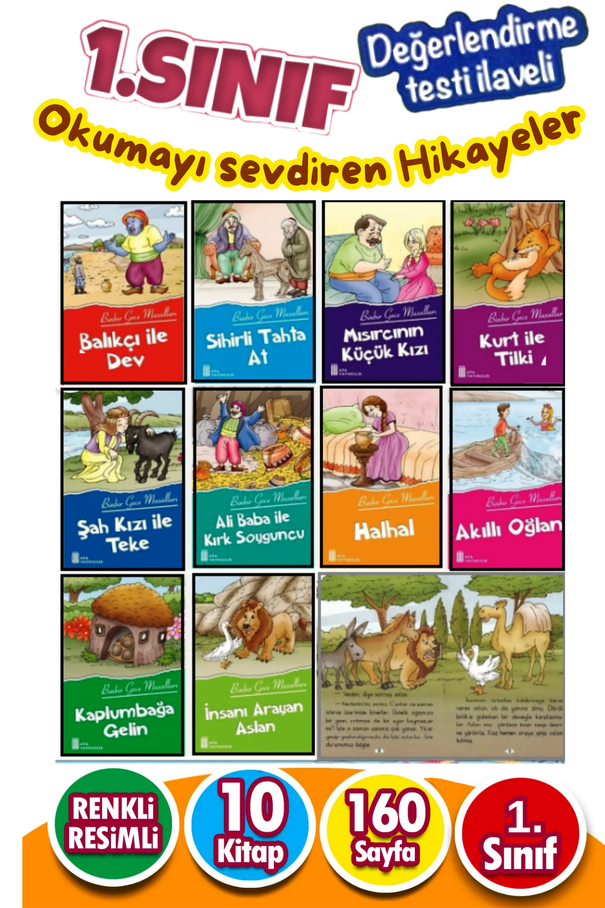 Ata Yayıncılık 1.sınıf Eğlenceli Okumayı Sevdiren Hikaye Seti ve Değerlendirme testi fotoğrafı 2 (önizleme)