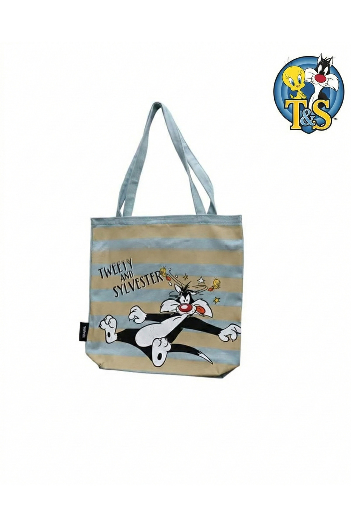 Mabbels Tweety And Sylvester Bez Çanta Gabardin Çizgili Mavi - 36 X 34 cm