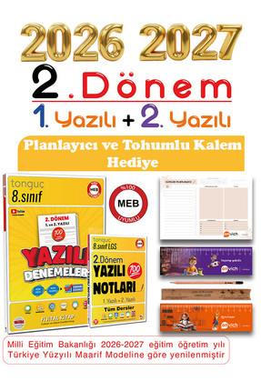 Tonguç Yayınları 8. Sınıf 2. Dönem Yazılı Denemeleri - 2. Dönem Yazılı Notlar...