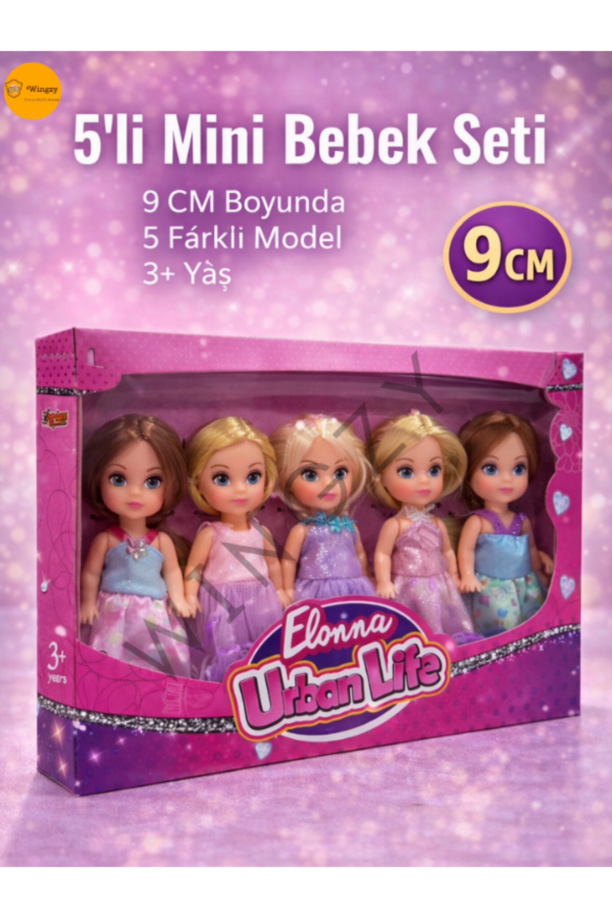 Kutulu Mini 5'li Aksesuarlı Bebek Seti