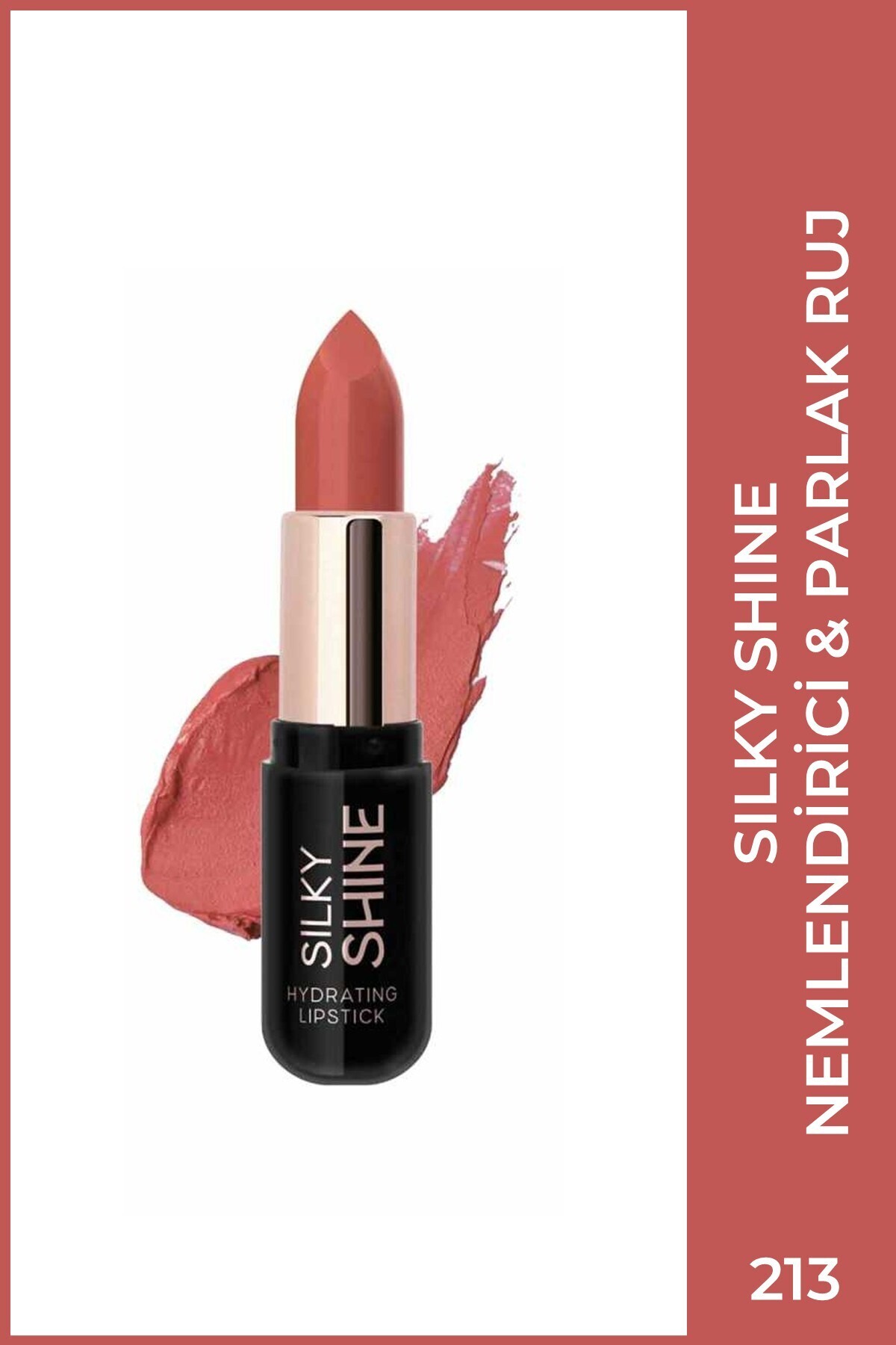 Golden Rose Silky Shine Hydrating Lipstick No:213 - Seramid ve Jojoba Yağlı Nemlendirici Ruj - Fiyatı, Yorumları